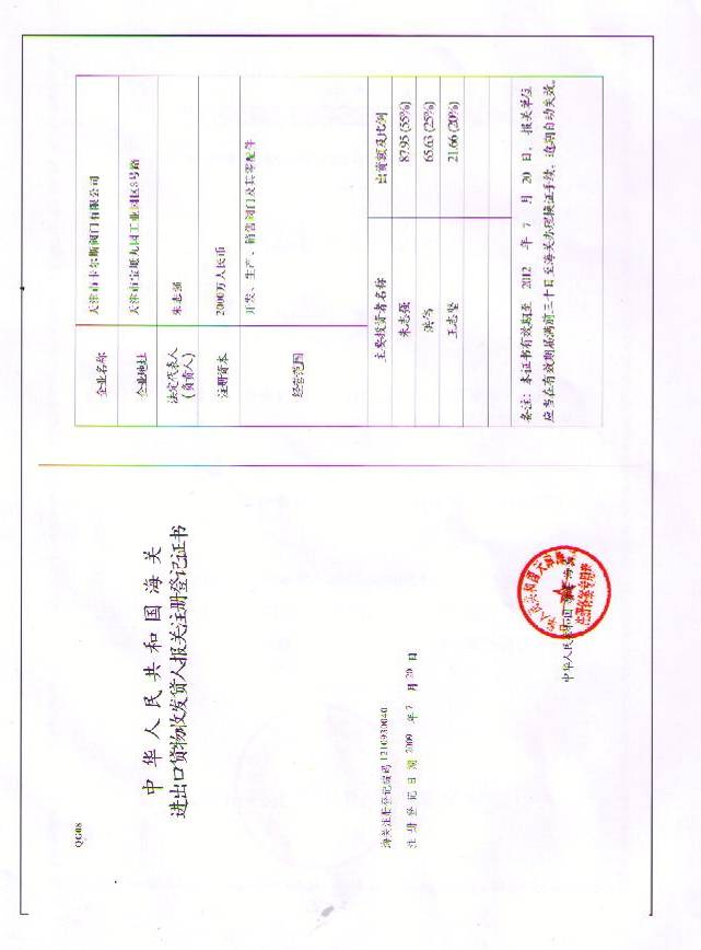 進(jìn)出口證書